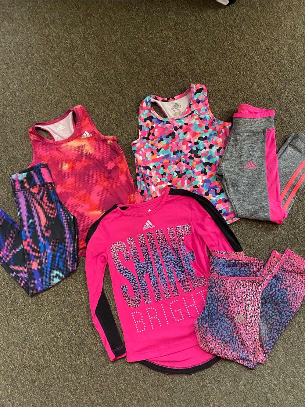 adidas Girls Pink & Multicolor Activewear Mix